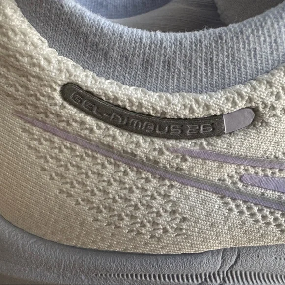 ASICS Gel-Nimbus 26 Lilac/White Athletic Shoes, women-8, good condition! - Picture 4 of 6